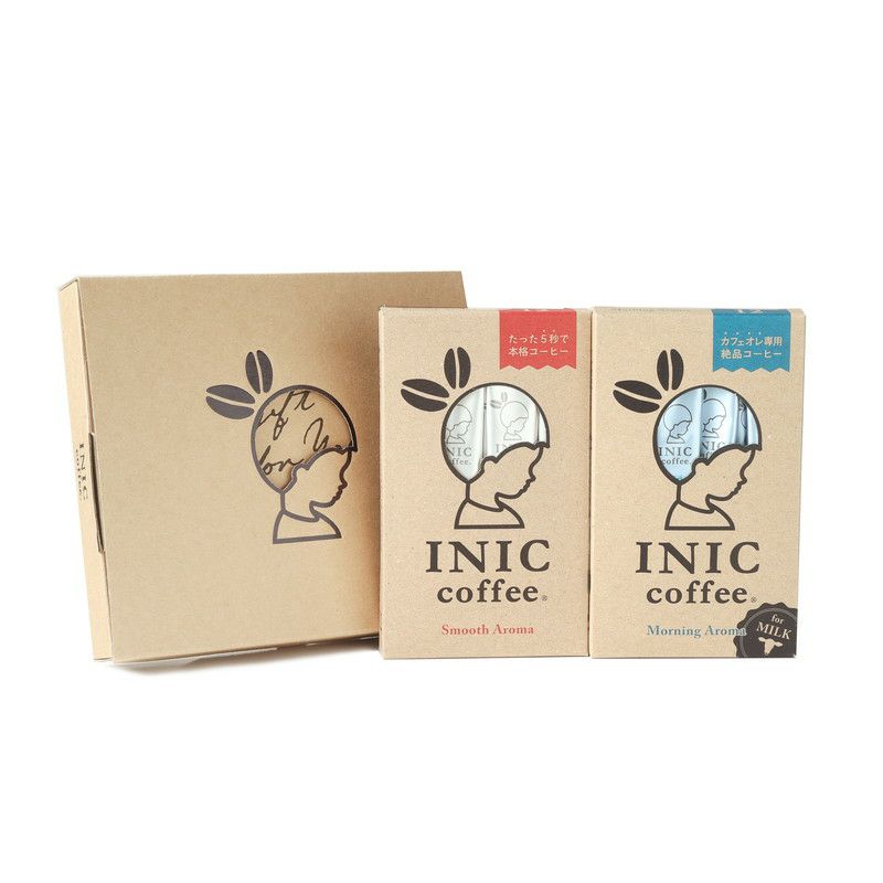 INIC coffee ドリップドコーヒーパウダー 人気2種飲み比べ(スムースアロマ・モーニングアロマ) eギフト