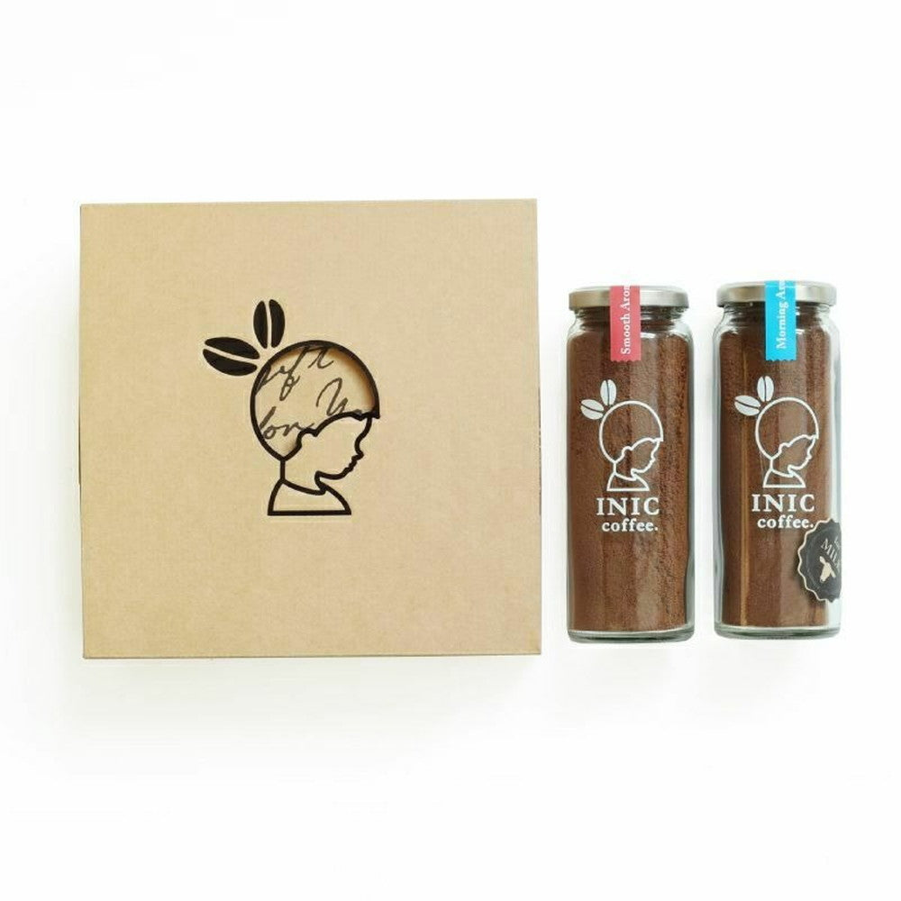 INIC coffee ドリップドコーヒーパウダー 定番2種飲み比べ ボトルセット(スムースアロマ・モーニングアロマ) eギフト