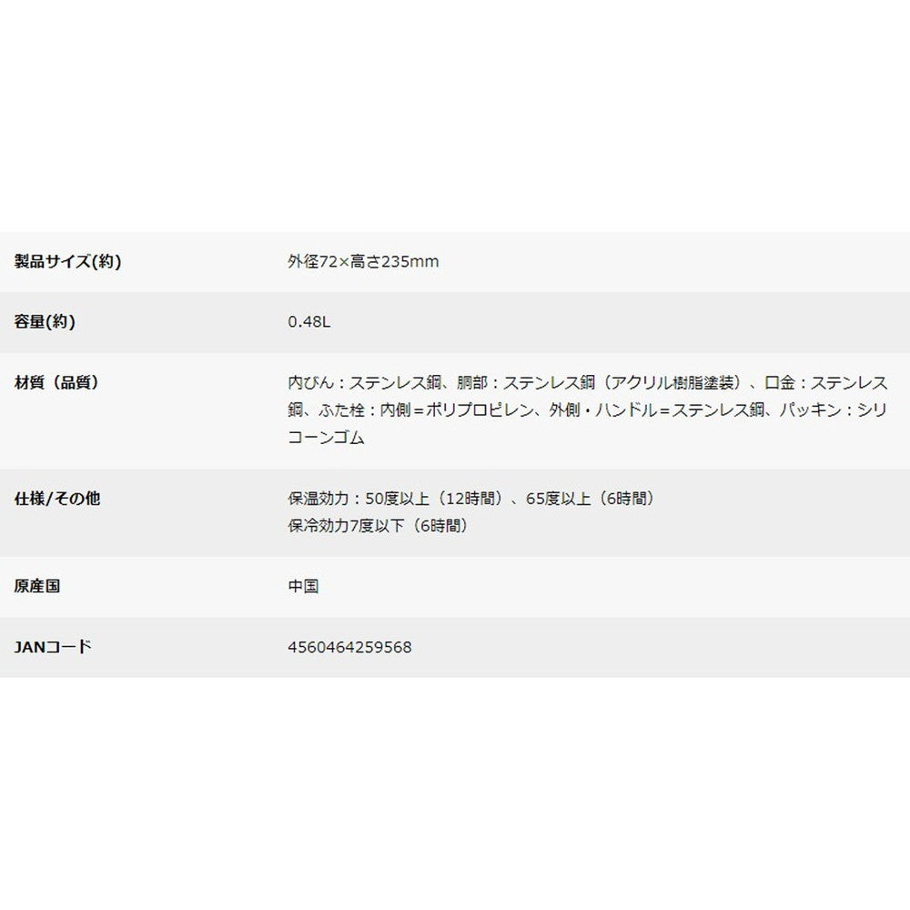 キャプテンスタッグ モンテ ハンガーボトル480(ブラック) eギフト