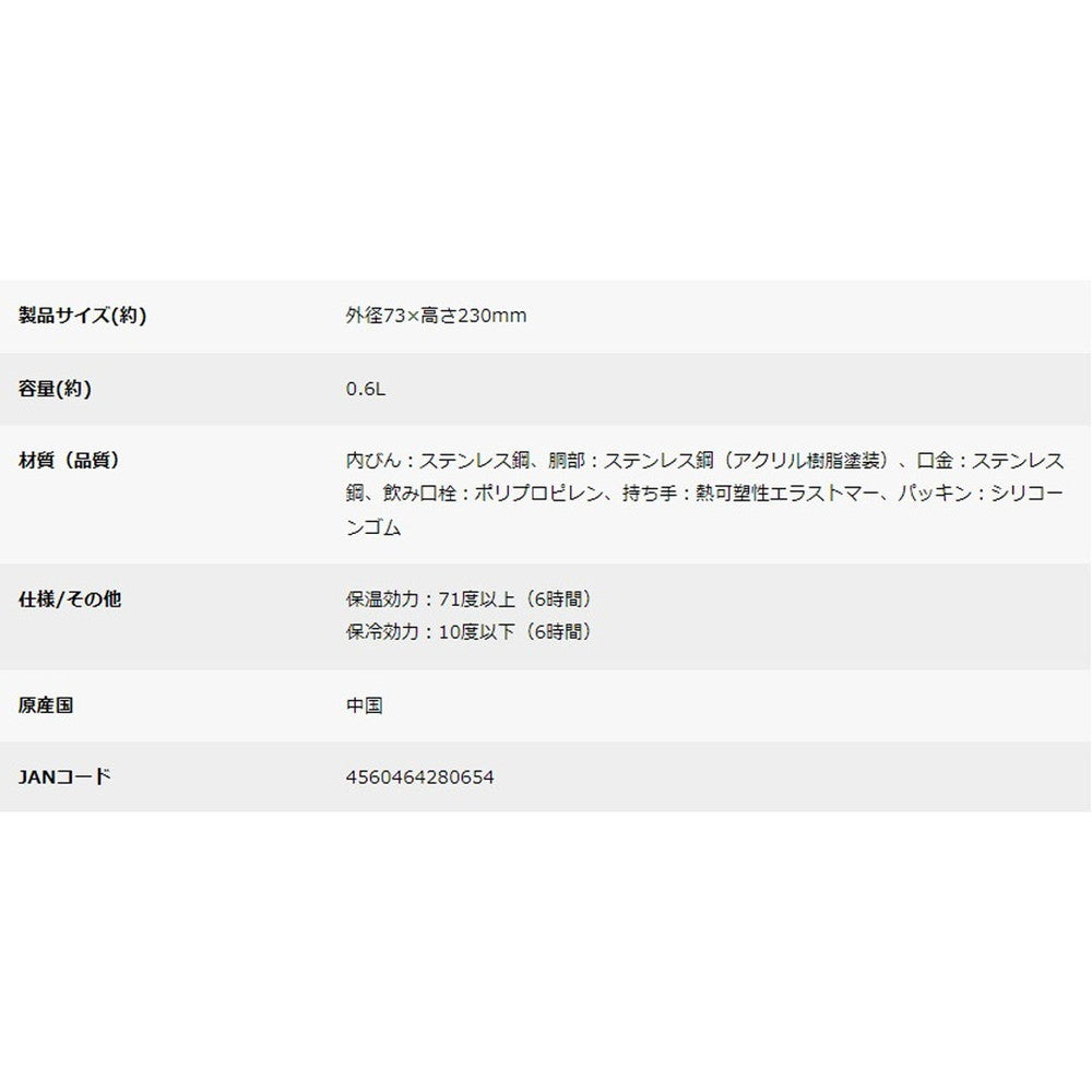 キャプテンスタッグ HDワンタッチボトル600(ブラック) eギフト