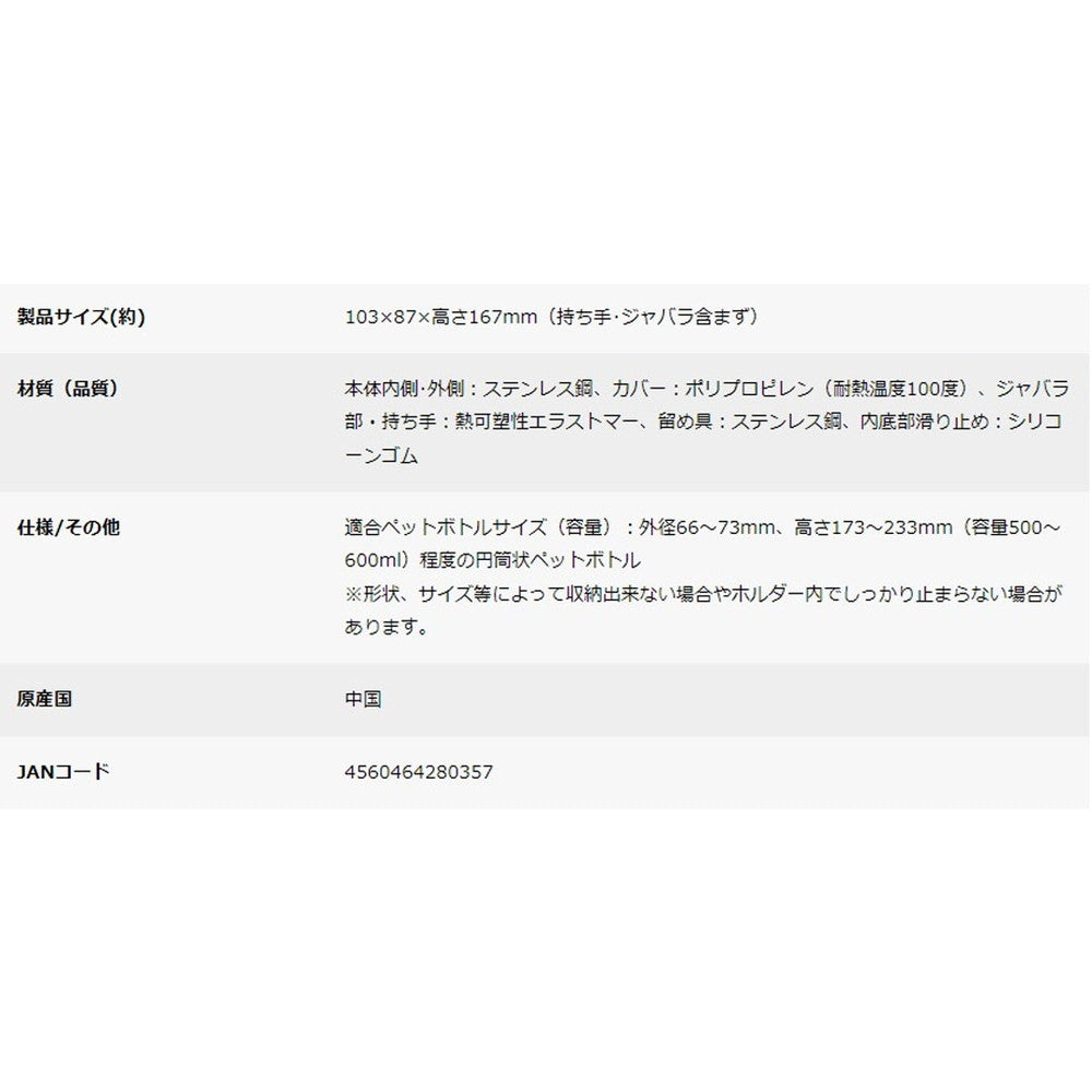 キャプテンスタッグ HDステンレスペットボトルホルダー (シルバー) eギフト