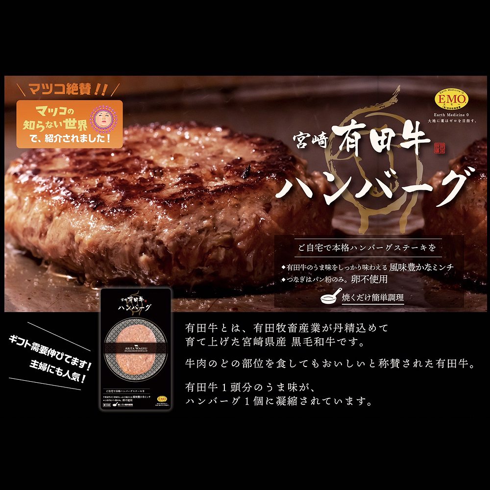 宮崎県産 有田牛 モモステーキ＆ハンバーグセット　eギフト