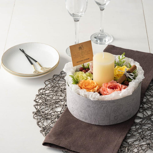 ホシファーム 『薔薇のケーキでお祝いギフト』カラフル キャンドル付　eギフト