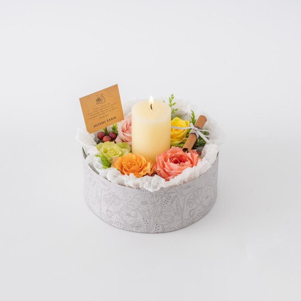 ホシファーム 『薔薇のケーキでお祝いギフト』カラフル キャンドル付　eギフト