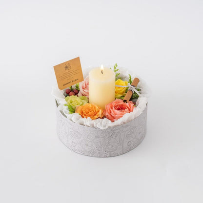 ホシファーム 『薔薇のケーキでお祝いギフト』カラフル キャンドル付　eギフト