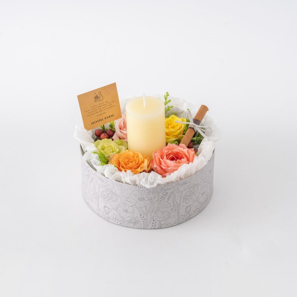 ホシファーム 『薔薇のケーキでお祝いギフト』カラフル キャンドル付　eギフト