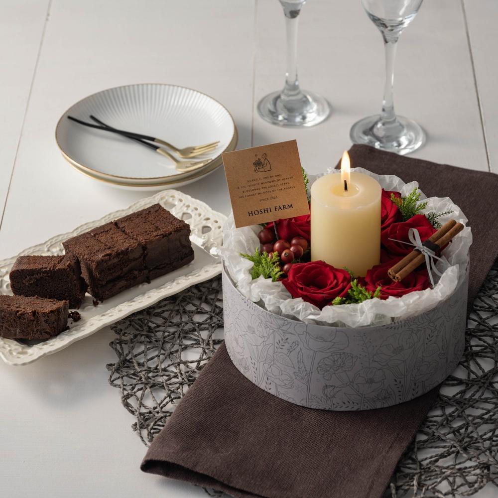 ホシファーム 『薔薇のケーキでお祝いギフト』ルージュ&オークラ ショコラケーキ　eギフト