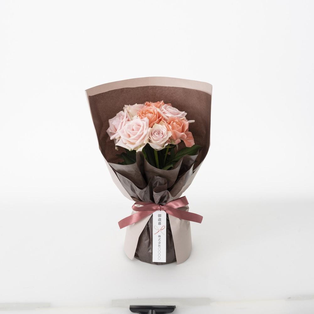 ホシファーム 届いた姿でそのまま飾れるスタンディング薔薇ブーケ スイート8本　eギフト
