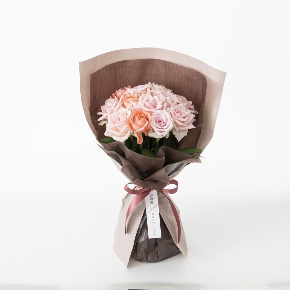 ホシファーム 届いた姿でそのまま飾れるスタンディング薔薇ブーケ スイート12本　eギフト