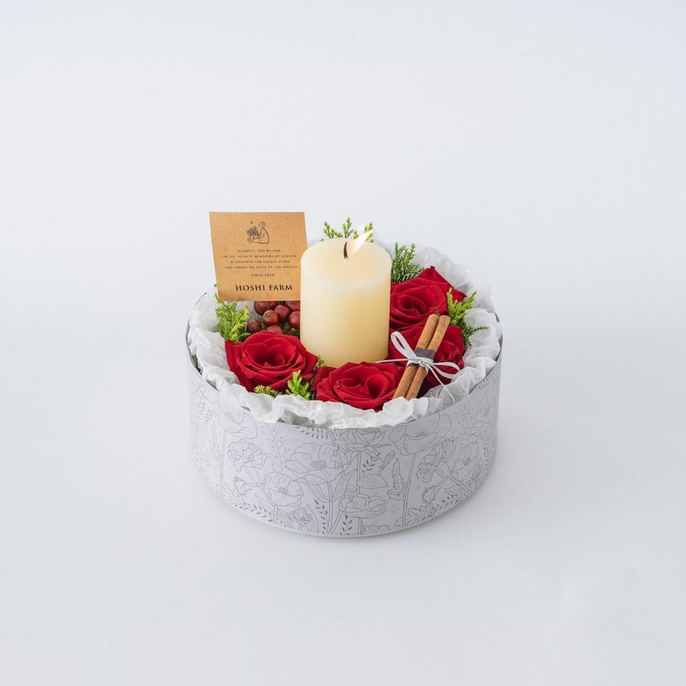 ホシファーム 『薔薇のケーキでお祝いギフト』ルージュ キャンドル付　eギフト