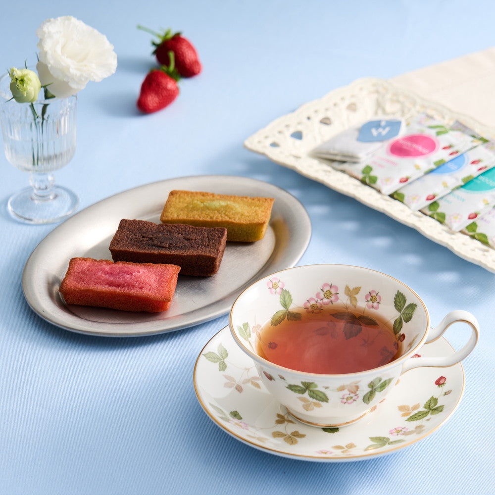 ウェッジウッド　ワイルドストロベリーティーバッグ4種飲み比べ＆フィナンシェ3種食べ比べ（7個）　eギフト
