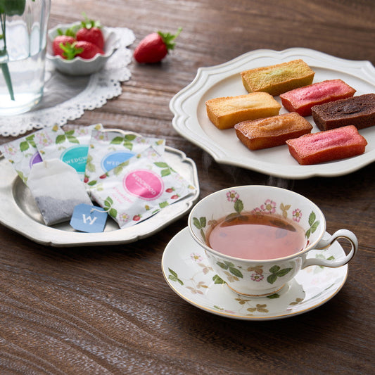 ウェッジウッド　ワイルドストロベリーティーバッグ4種飲み比べ＆フィナンシェ5種食べ比べ（14個）　eギフト