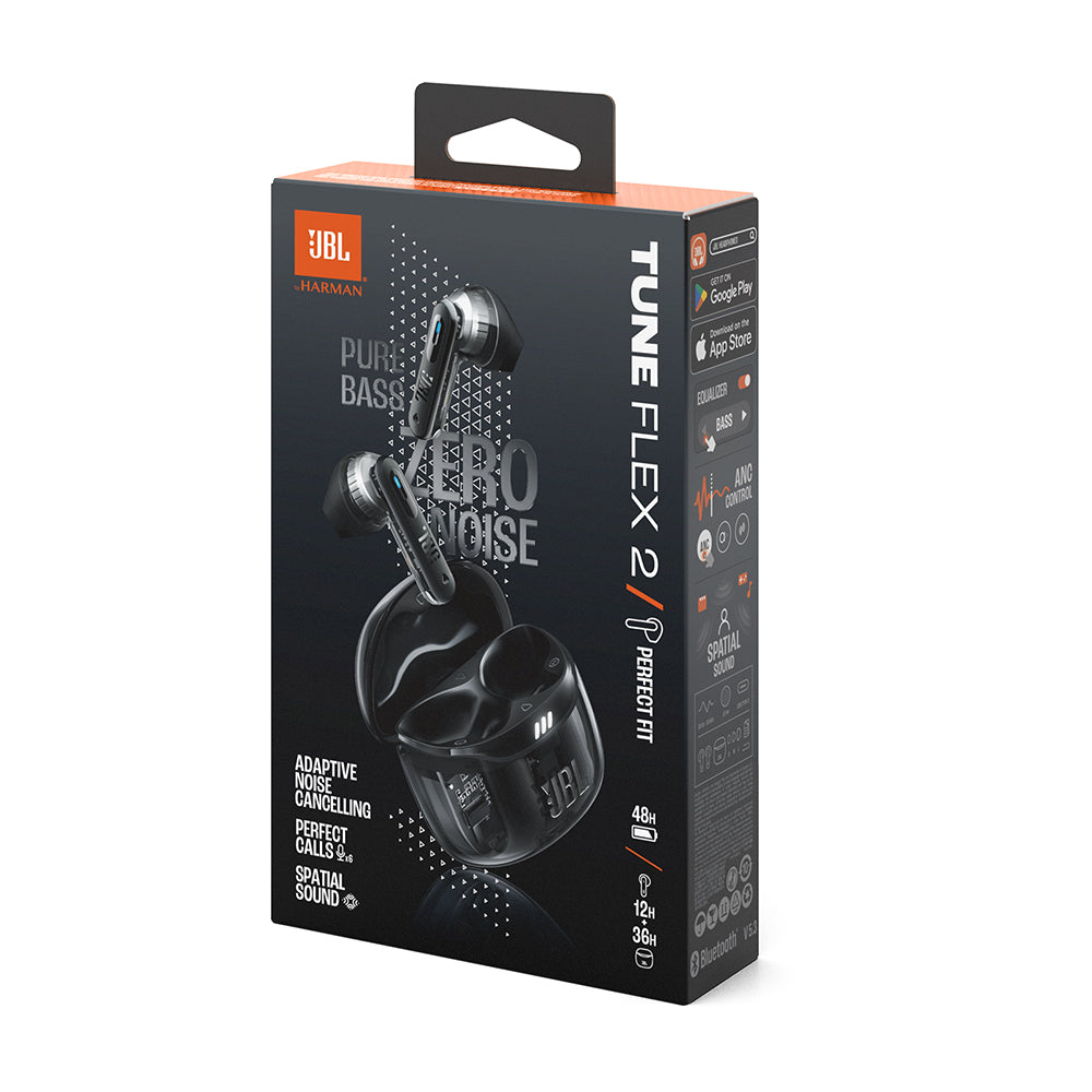 JBL　2ウェイハイブリッドノイズキャンセリング完全ワイヤレスイヤホン　Tune Flex 2 Ghost Edition　ブラック　eギフト