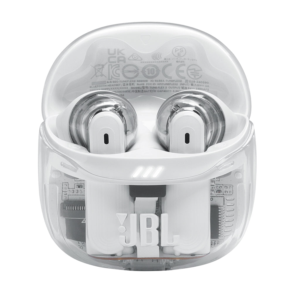 JBL　2ウェイハイブリッドノイズキャンセリング完全ワイヤレスイヤホン　Tune Flex 2 Ghost Edition　ホワイト　eギフト
