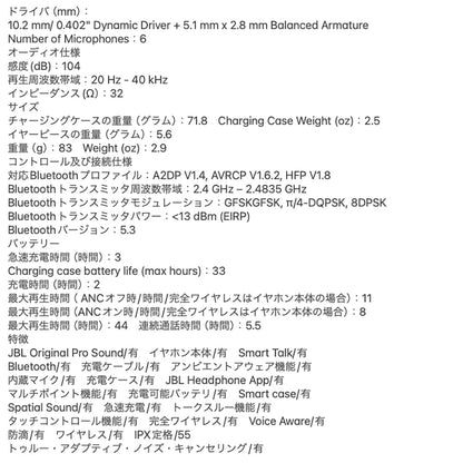 JBL　ノイズキャンセリング完全ワイヤレスイヤホン　TOUR PRO 3　ブラック　eギフト