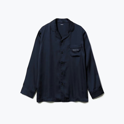 リカバリーウェア BAKUNE パジャマサテン上下(Unisex) ネイビーS　eギフト