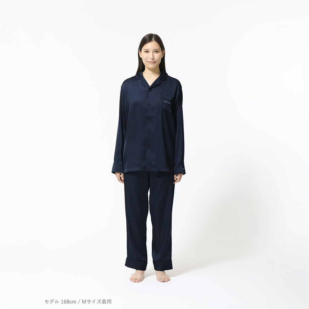 リカバリーウェア BAKUNE パジャマサテン上下(Unisex) ネイビーM　eギフト