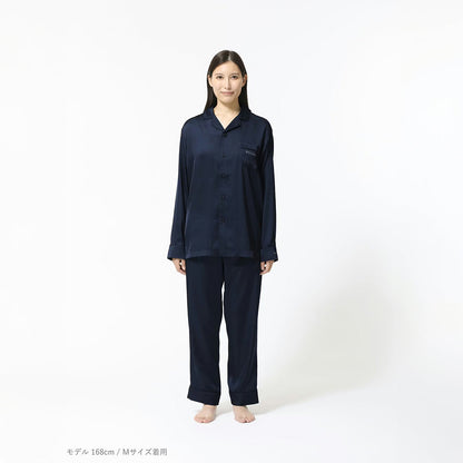リカバリーウェア BAKUNE パジャマサテン上下(Unisex) ネイビーXL　eギフト