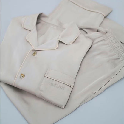 リカバリーウェア BAKUNE パジャマサテン上下(Unisex) グレージュS　eギフト