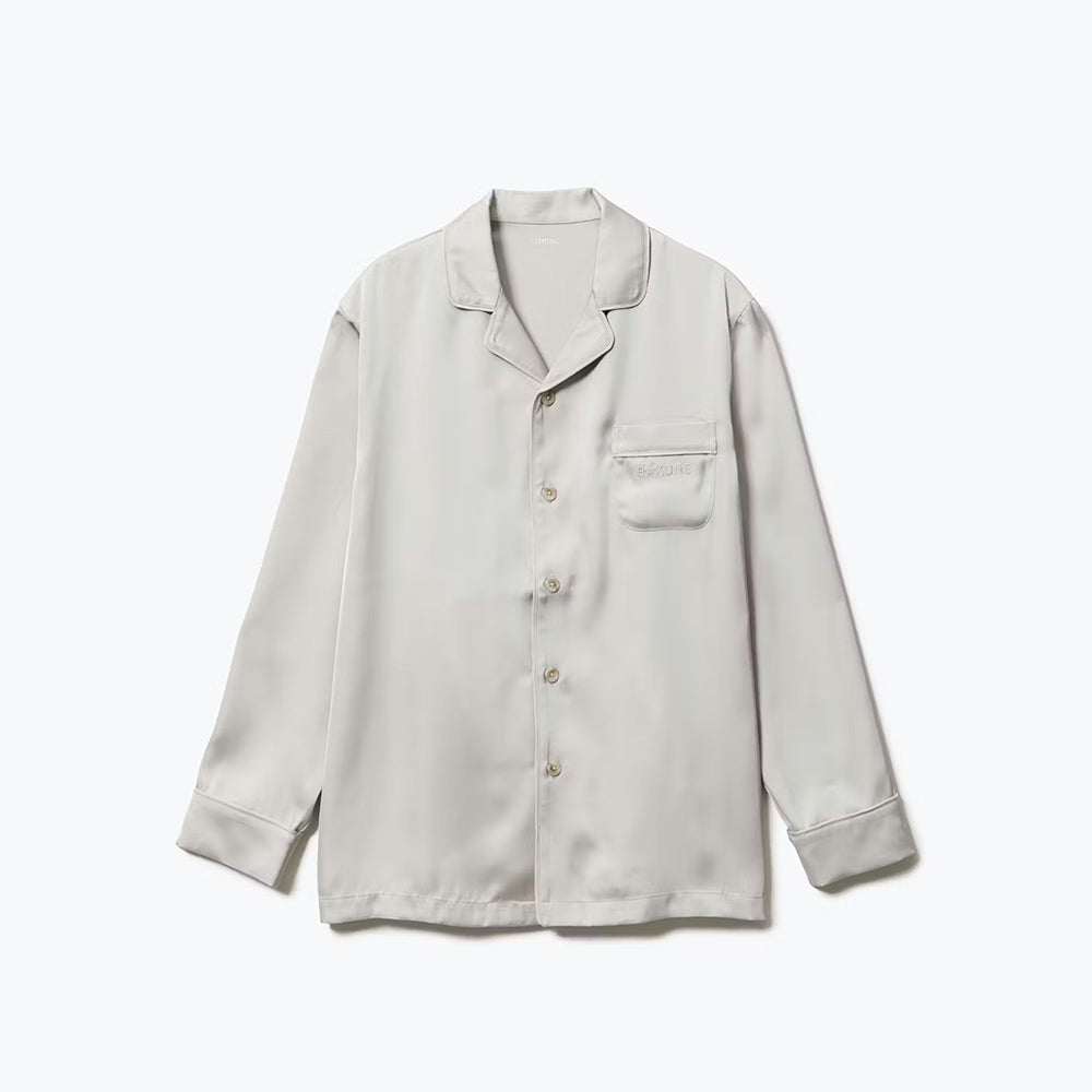リカバリーウェア BAKUNE パジャマサテン上下(Unisex) グレージュM e