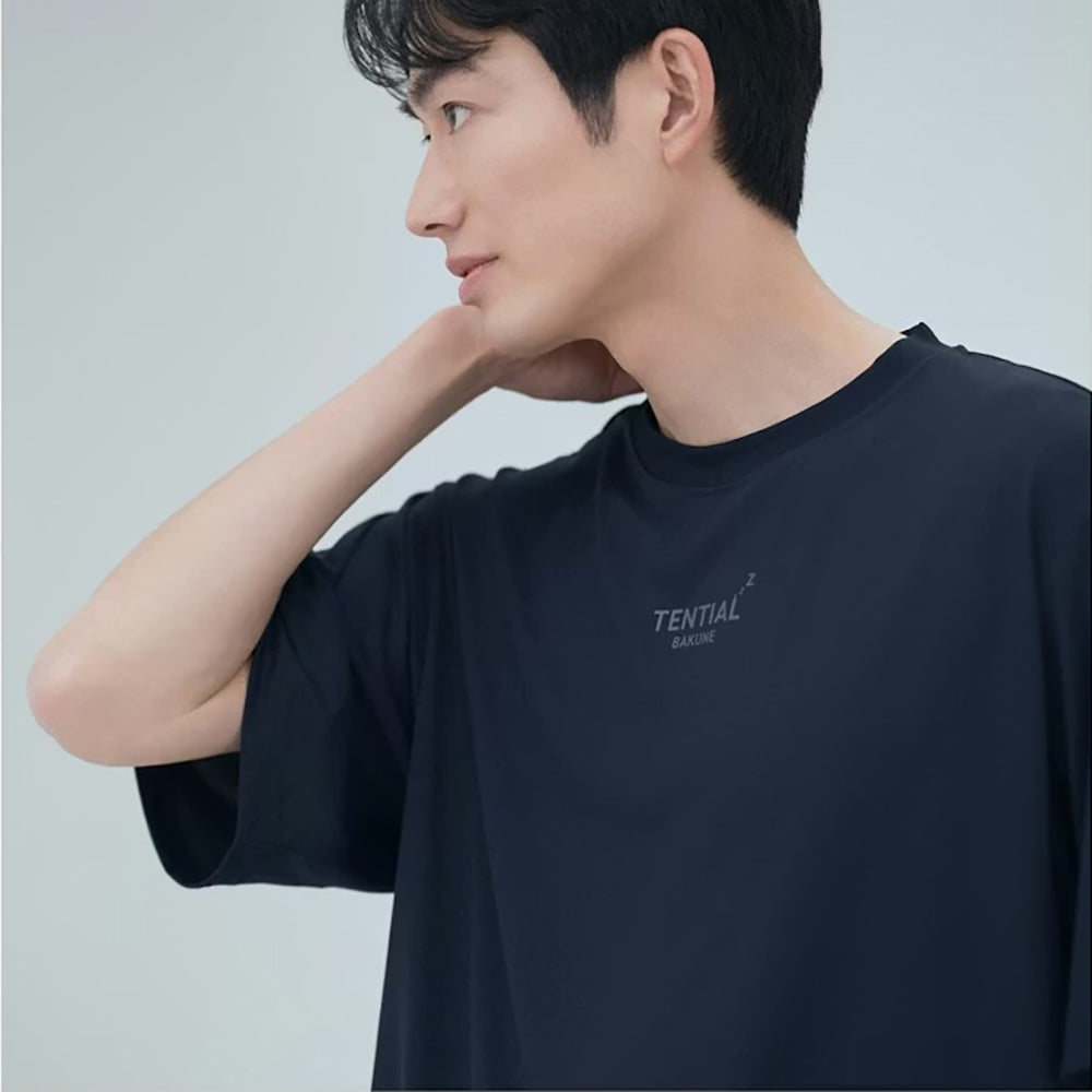 リカバリーウェア BAKUNE Dry Men's 半袖上下セット ネイビー L 【一般