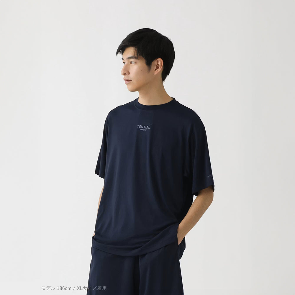 リカバリーウェア BAKUNE Dry Men's 半袖上下セット ネイビー L 【一般