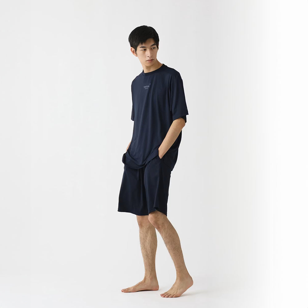 リカバリーウェア BAKUNE Dry Men's 半袖上下セット ネイビー L 【一般