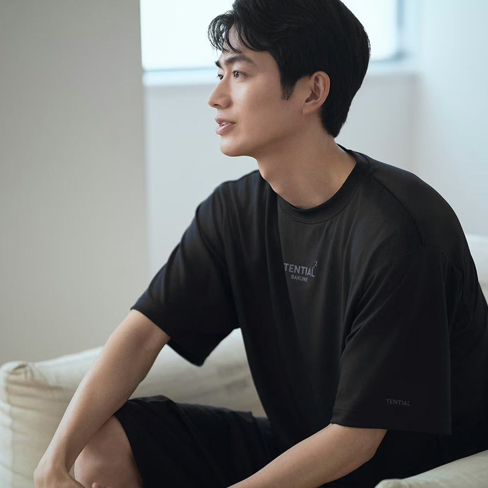 リカバリーウェア BAKUNE Dry Men's 半袖上下セット ブラック M 【一般医療機器】　eギフト