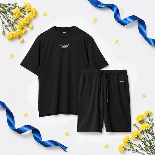 リカバリーウェア BAKUNE Dry Men's 半袖上下セット ブラック L 【一般医療機器】　eギフト