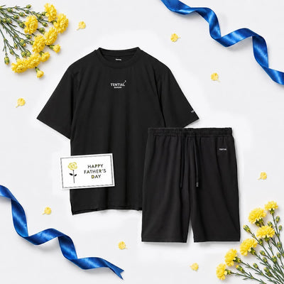 【父の日カード】 リカバリーウェア BAKUNE Dry Men's 半袖上下セット ブラック L 【一般医療機器】　eギフト