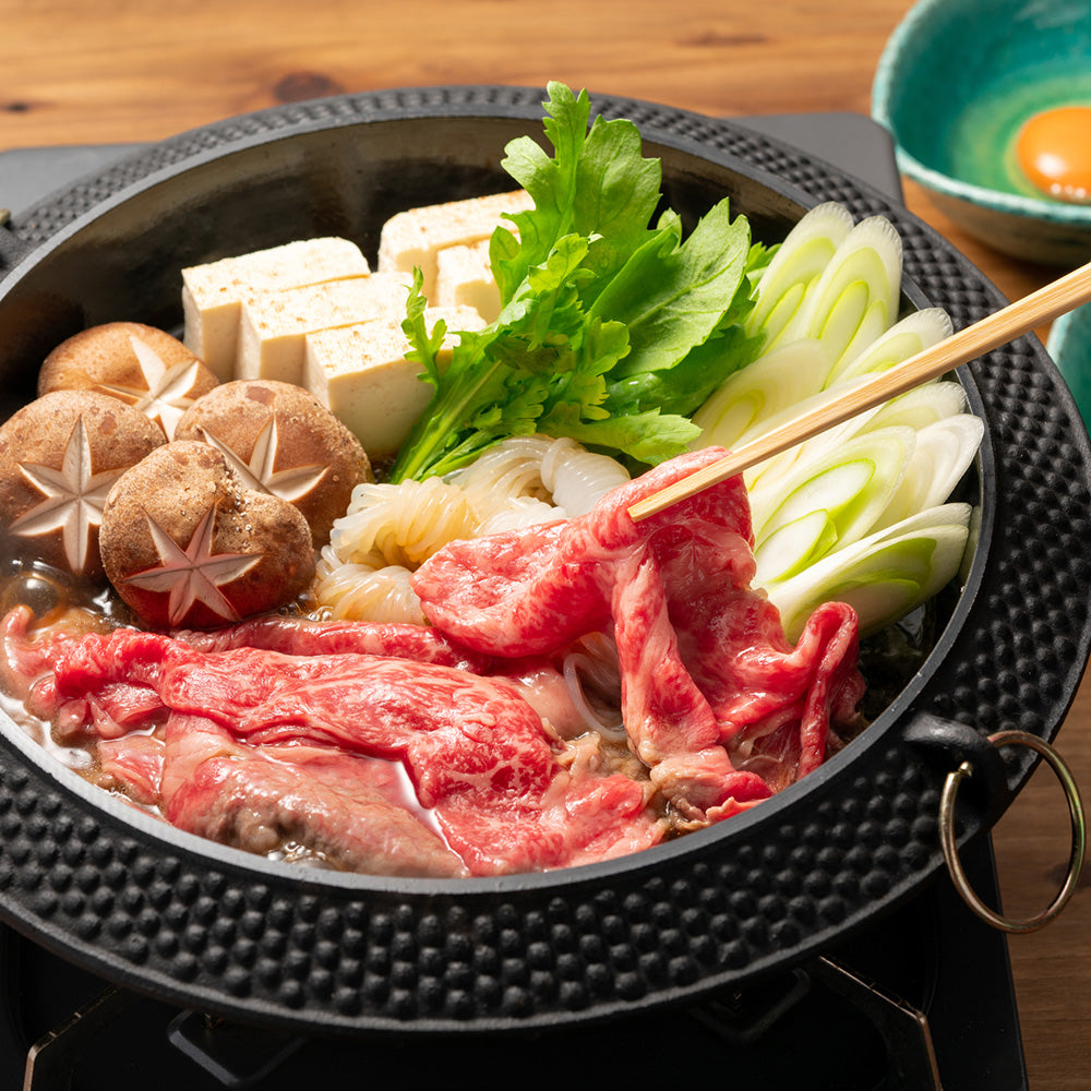 鹿児島黒牛 肩ロースすき焼き用・牛カルビ(サンカク)焼肉用(計1200g)　eギフト