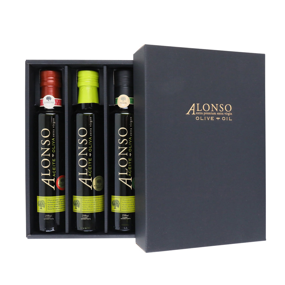 【受賞歴多数】ALONSO エクストラヴァージンオリーブオイル 3種(BLEND・CORATINA・PICUAL)各1本　eギフト
