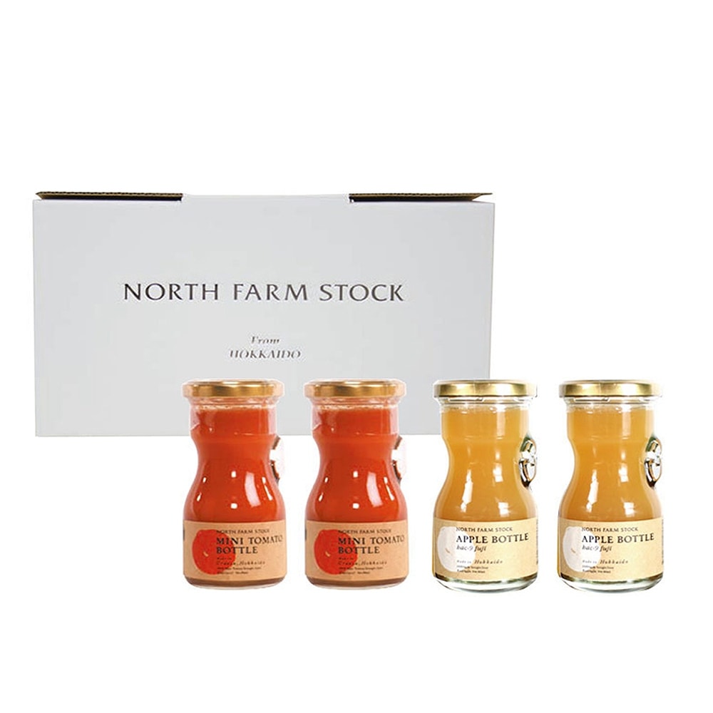 「NORTH FARM STOCK」北海道ミニトマト・リンゴジュース80ml [各2本セット]　eギフト