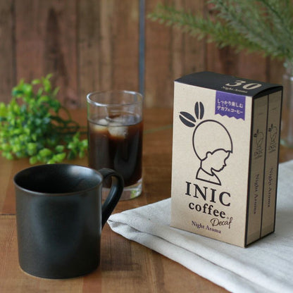 INIC coffee ドリップドコーヒーパウダー ナイトアロマ（デカフェ）30P ギフトカード