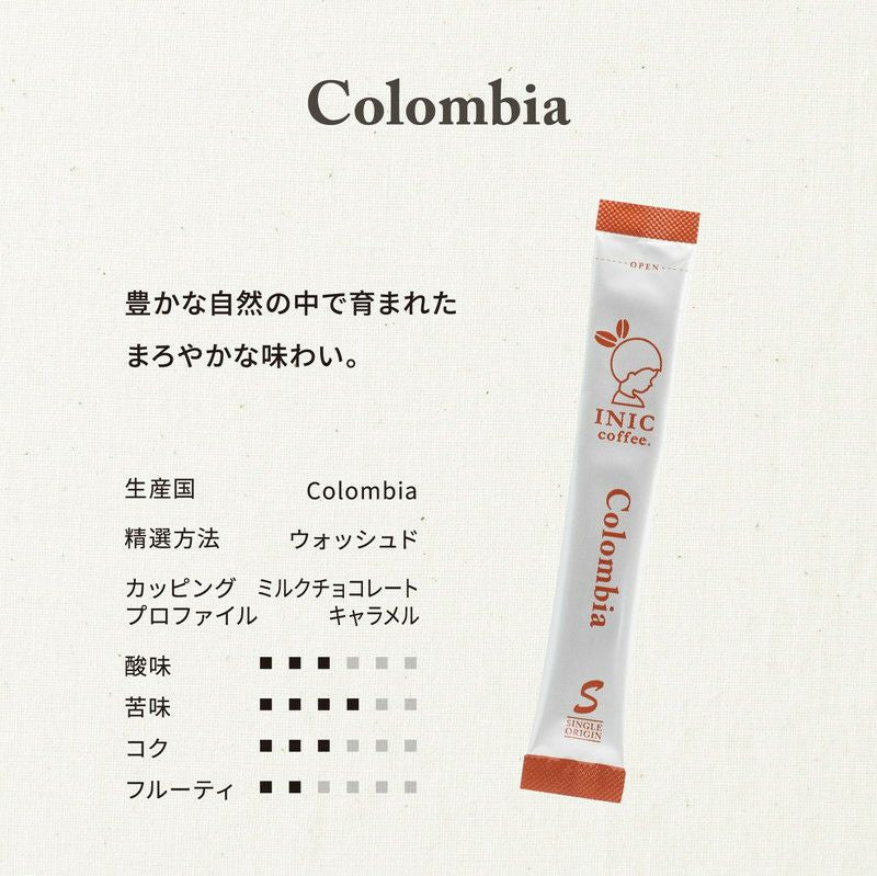 INIC coffee　ドリップドコーヒーパウダー　ビーンズアロマ　コロンビア 30P　eギフト