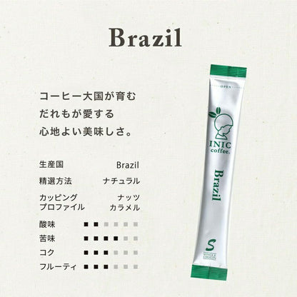 INIC coffee ドリップドコーヒーパウダー ビーンズアロマ ブラジル 30P ギフトカード