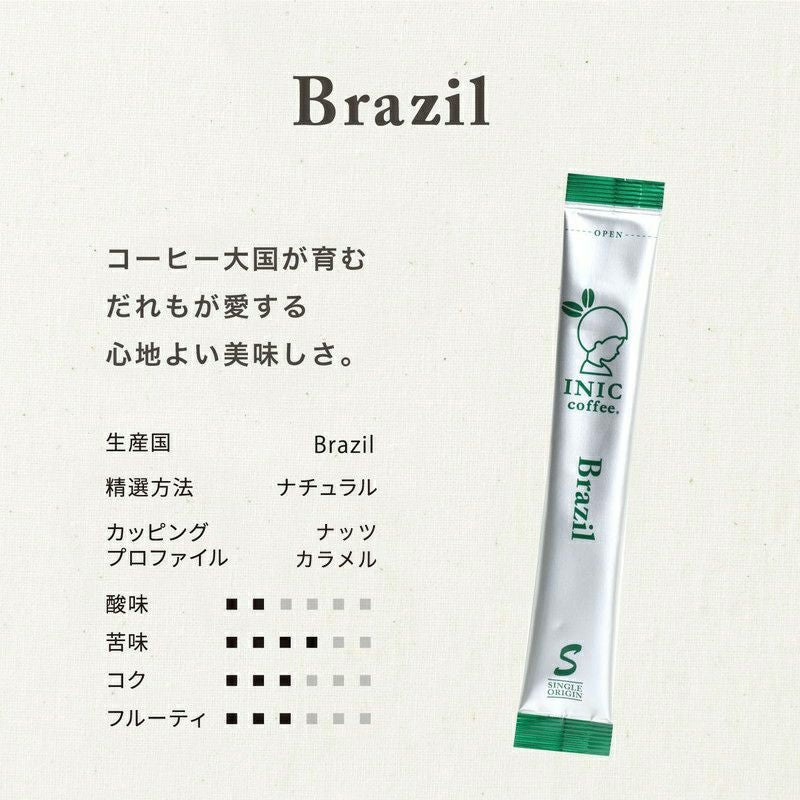 INIC coffee　ドリップドコーヒーパウダー　ビーンズアロマ　ブラジル 30P　eギフト