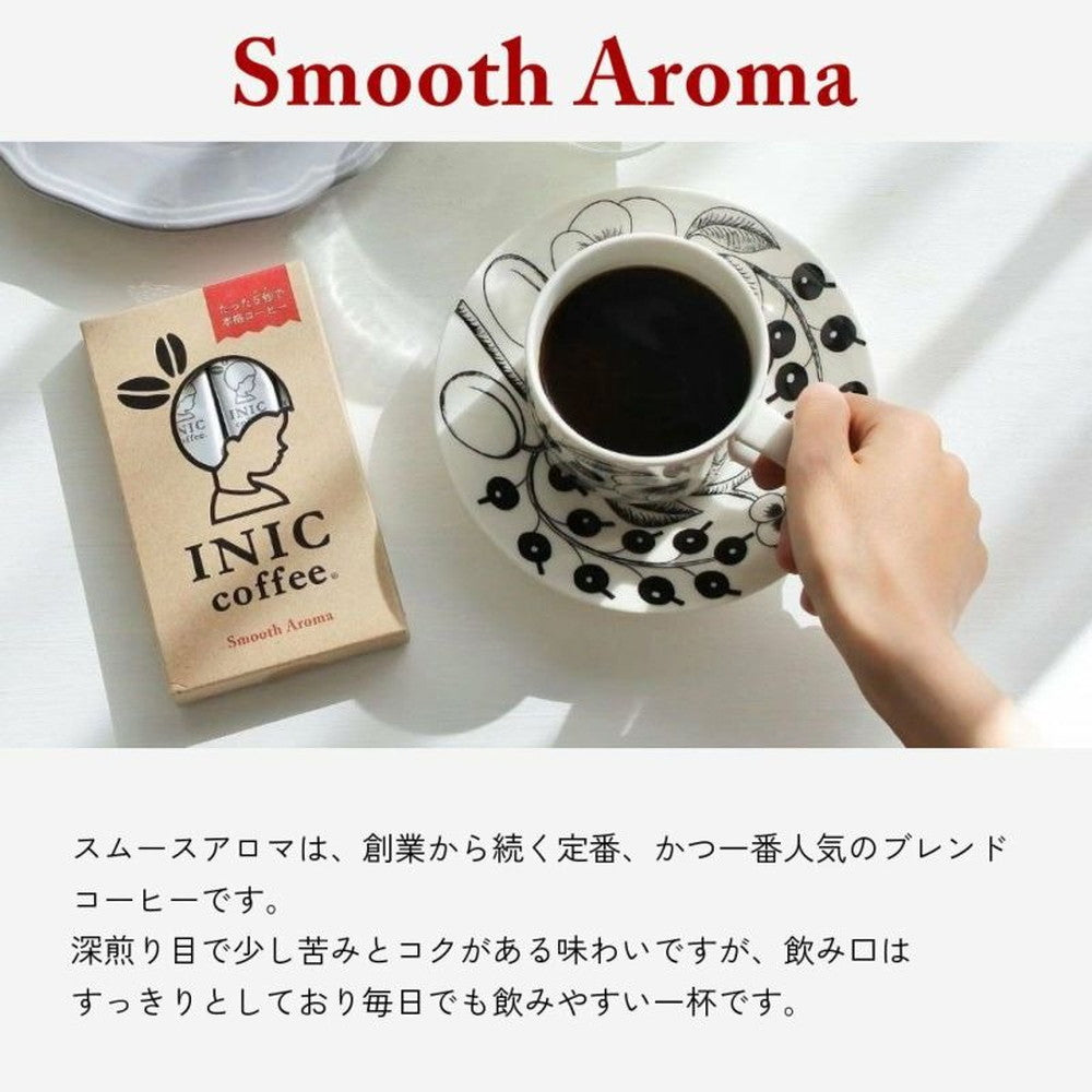 INIC coffee　ドリップドコーヒーパウダー 人気2種飲み比べ（スムースアロマ・モーニングアロマ）　eギフト