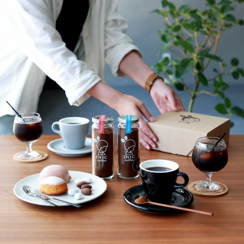 INIC coffee　ドリップドコーヒーパウダー 定番2種飲み比べ　ボトルセット（スムースアロマ・モーニングアロマ）　eギフト