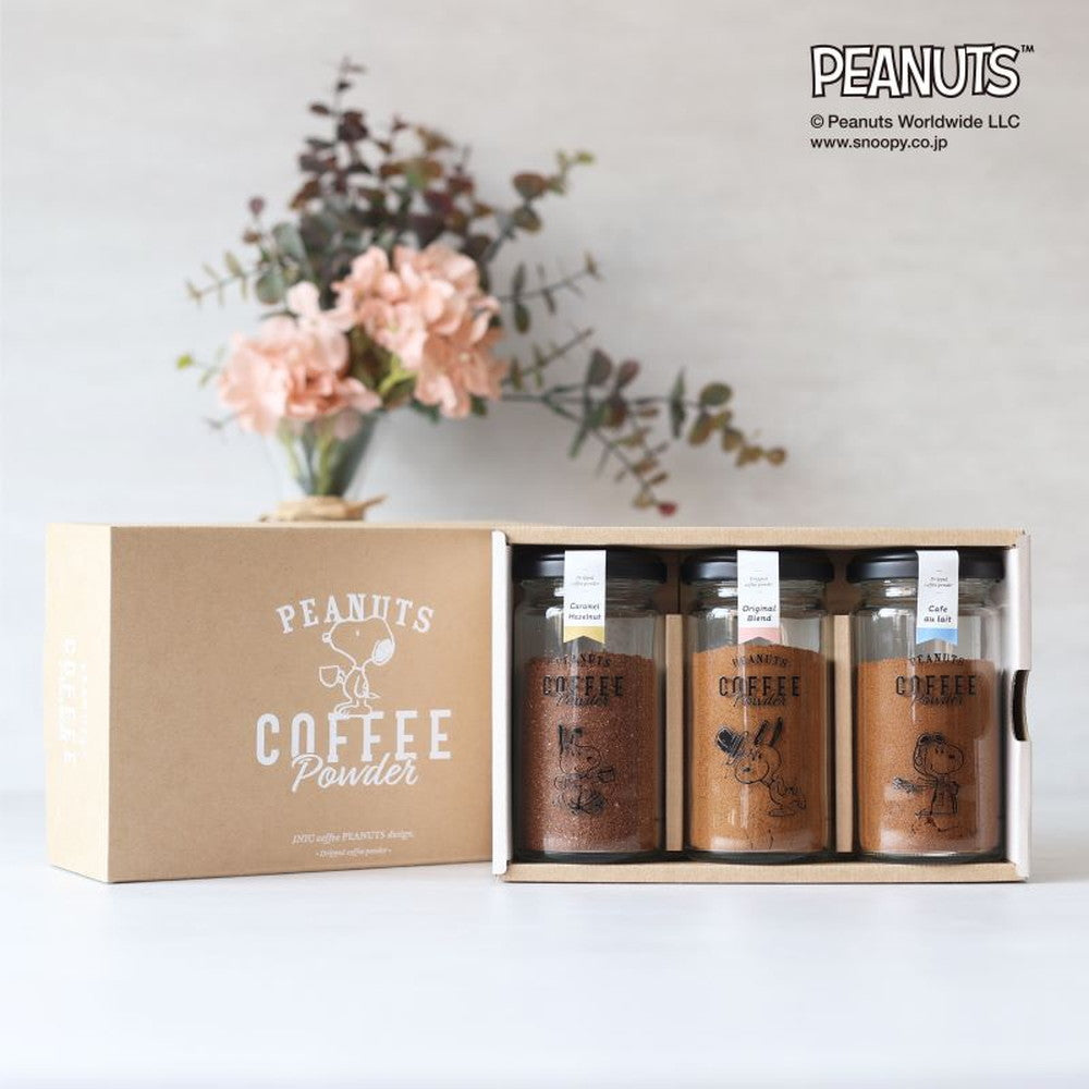 PEANUTS coffee スヌーピーcoffee　ボトルギフト 3種（オリジナル・カフェオレ・キャラメルヘーゼルナッツ）