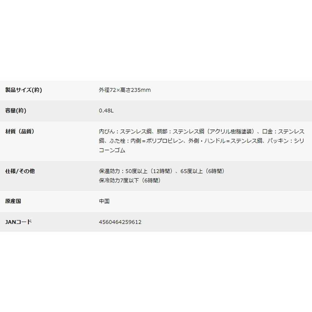 キャプテンスタッグ モンテ ハンガーボトル480（イエロー）　eギフト