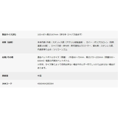 キャプテンスタッグ HDステンレスペットボトルホルダー （ブラック）　eギフト