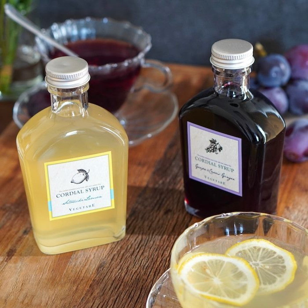 ベジターレ コーディアル 2種飲み比べ(瀬戸内レモン、葡萄カシスジンジャー)　ギフトカード