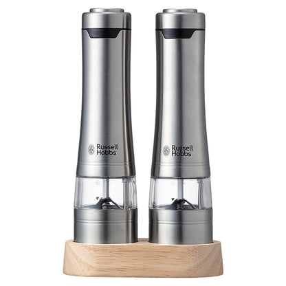 Russell Hobbs(ラッセルホブス) 電動ミル ソルト&ペッパー ウッドスタンド セット　eギフト