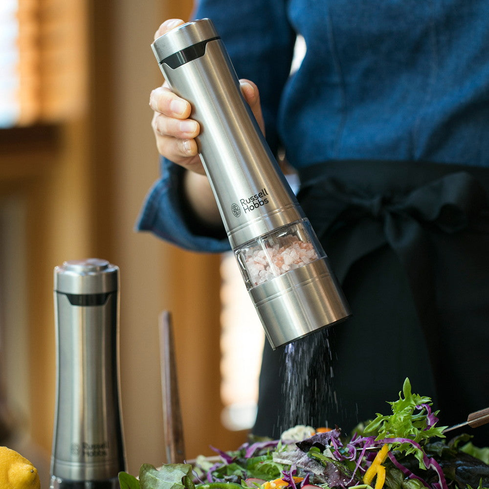 Russell Hobbs(ラッセルホブス) 電動ミル ソルト&ペッパー ウッドスタンド セット　eギフト