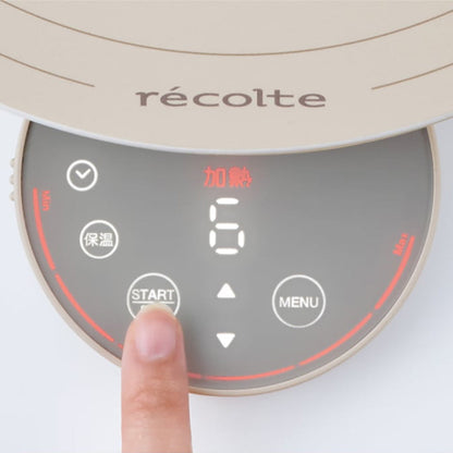 recolte(レコルト) 卓上IHクッキンググリドル グレー　eギフト