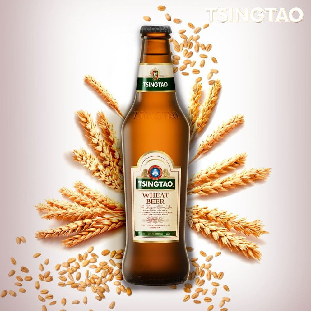 青島ビールウィート(中国)瓶330ml【24本(1ケース)】　eギフト