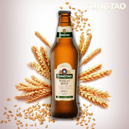 青島ビールウィート(中国)瓶330ml【24本(1ケース)】　eギフト