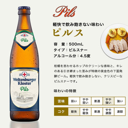 ヴェルテンブルガーピルス(ドイツ)瓶500ml【20本(1ケース)】　eギフト