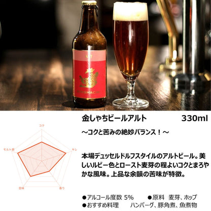 尾張名古屋のクラフトビール 金しゃちビール330ml 飲み比べ(6本)　eギフト